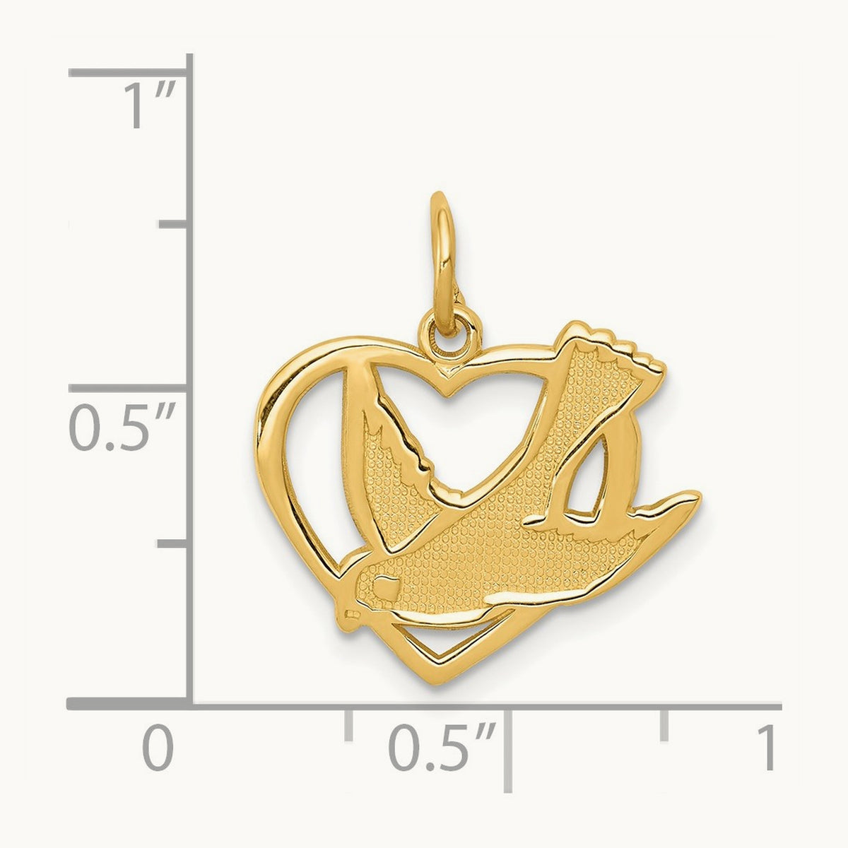 Peace Bird Charm, 14K