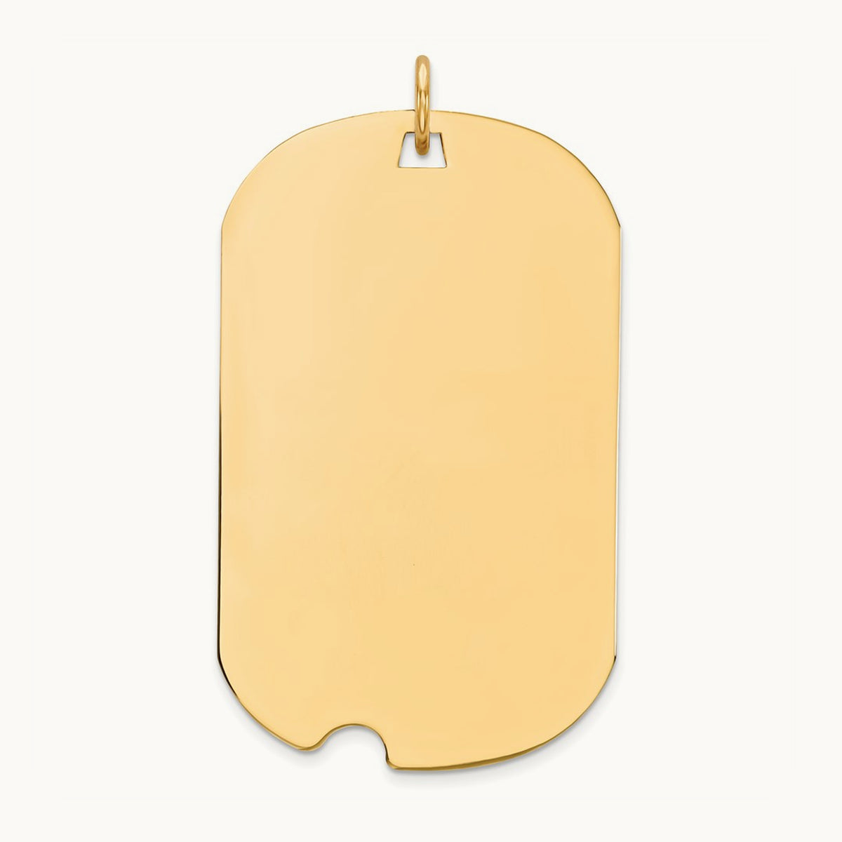 Plain .027 Gauge Engraveable Dog Tag with Notch Disc Charm — 37mm