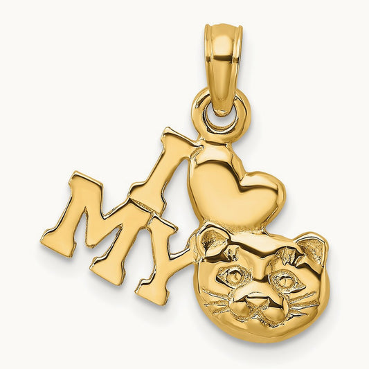 I LOVE MY CAT Charm, 14K