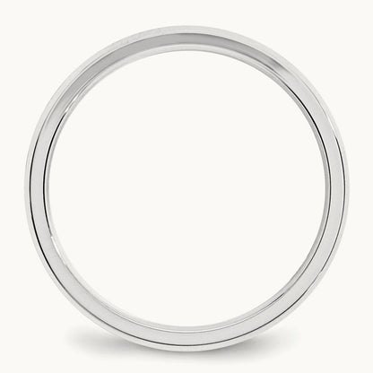 Bevel Edge Comfort Fit Band — 14K White Gold, 3mm