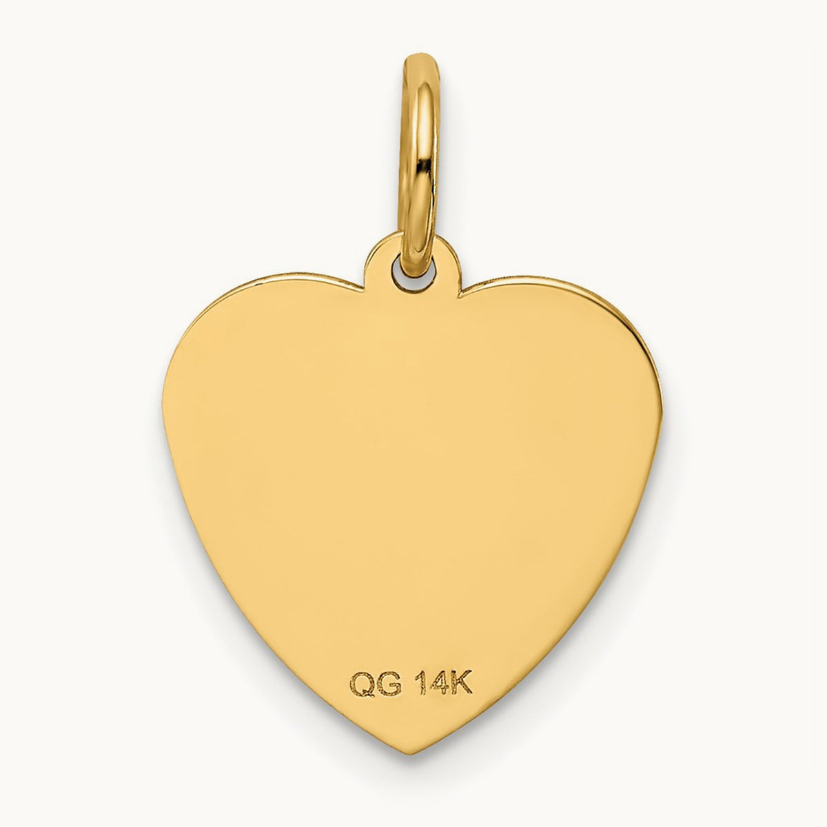 #1 GODDAUGHTER Heart Disc Charm, 14K