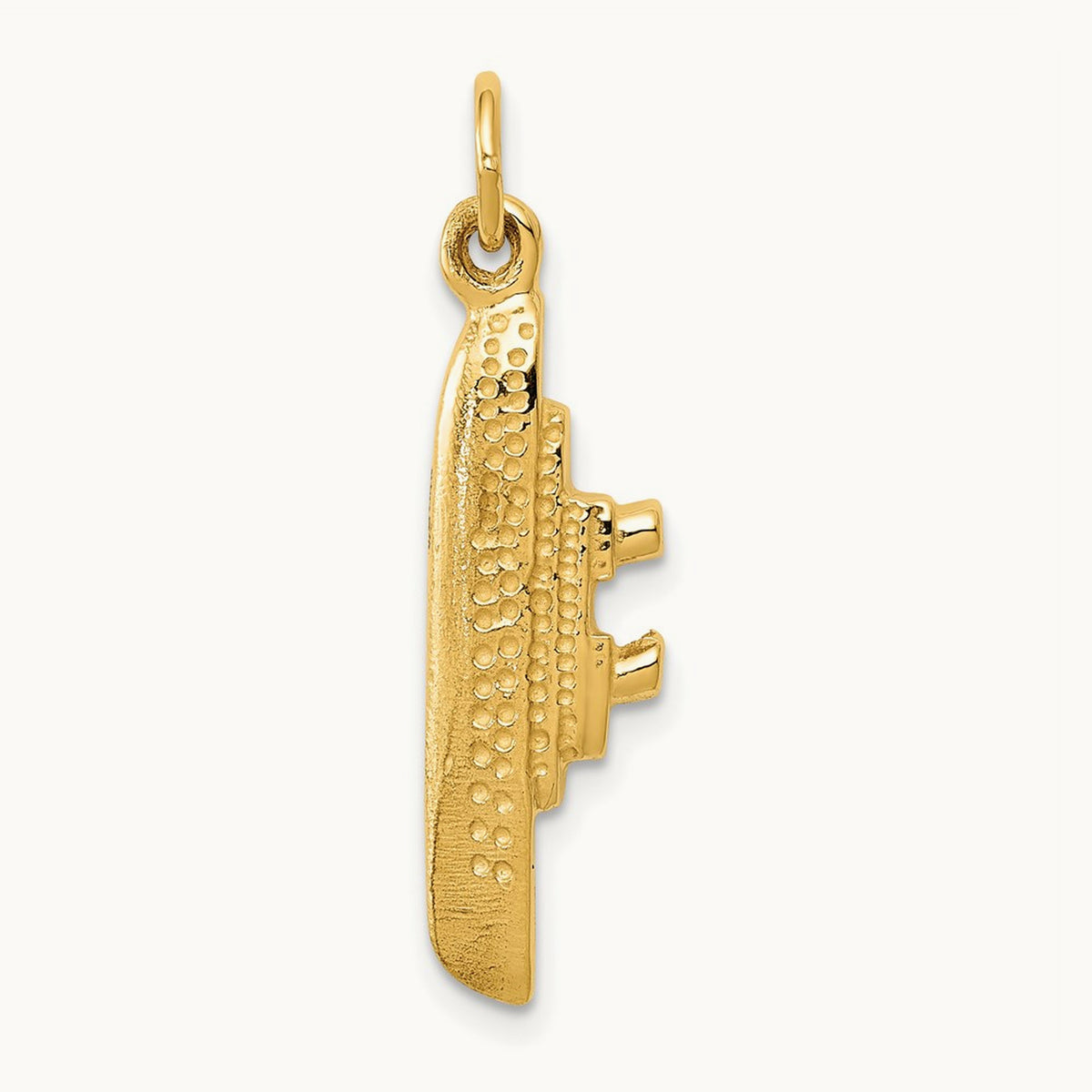 Solid Polished 3-D Cruise Ship Charm, 14K