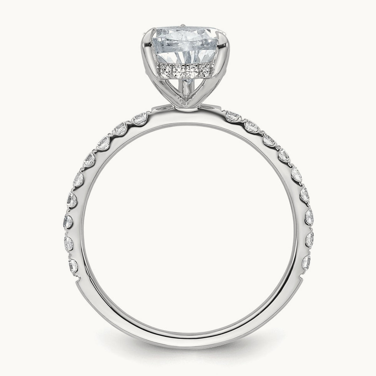 Pear Solitaire Engagement Ring, 1.25-4.75 ct tw Lab-Grown Diamond — 2 5/8 ct, 14K White Gold