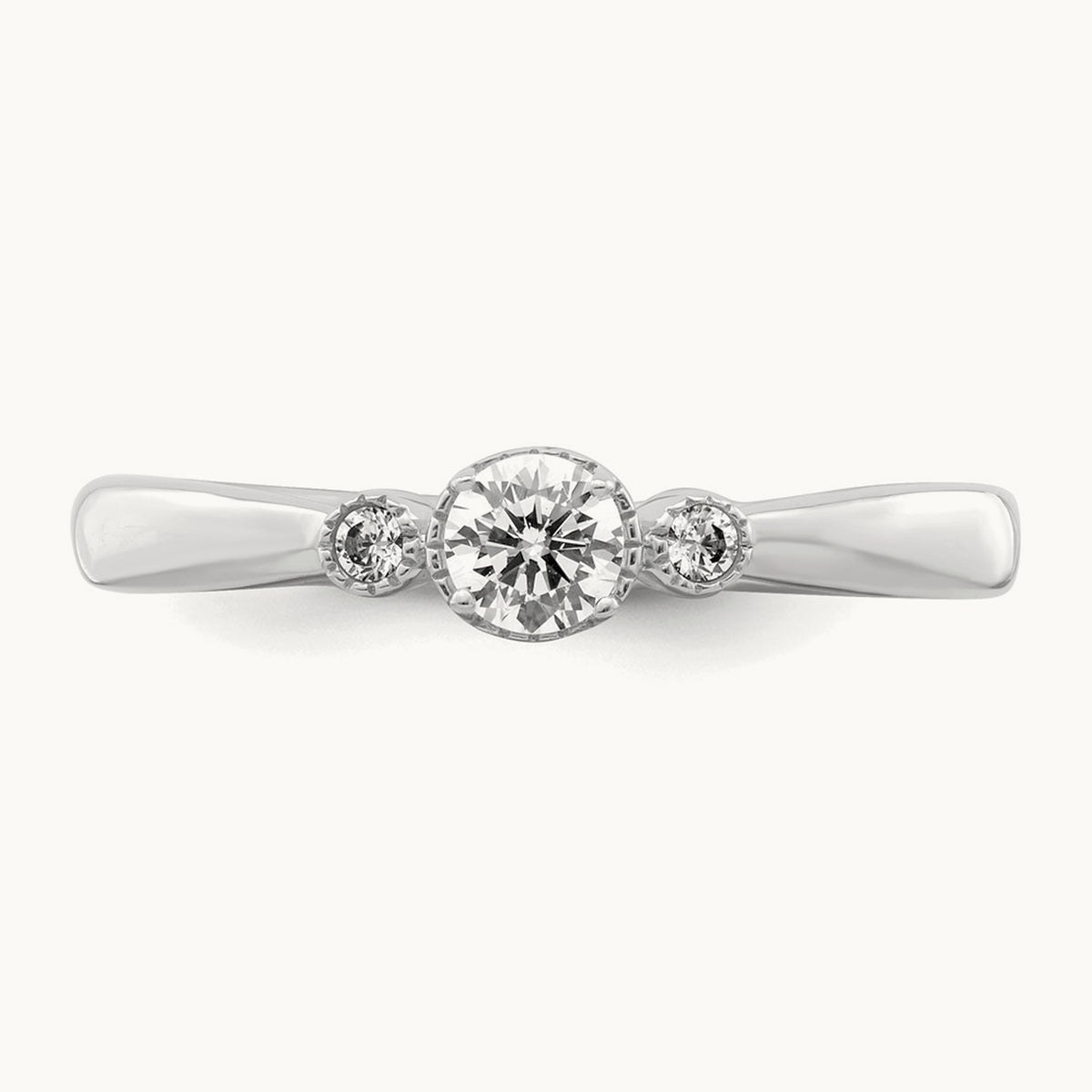 Petite Engagement Ring — 14K White Gold, 7