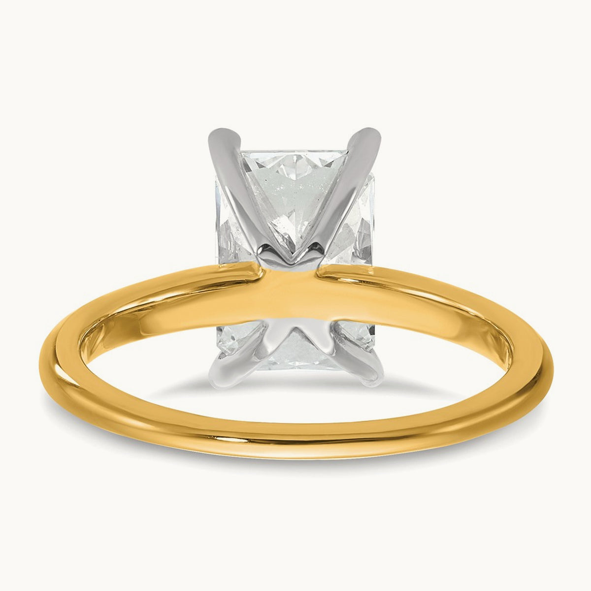 Radiant Solitaire Engagement Ring, 0.50-5.00 ct tw Lab-Grown Diamond — 2 1/2 ct, 14K Two-Tone
