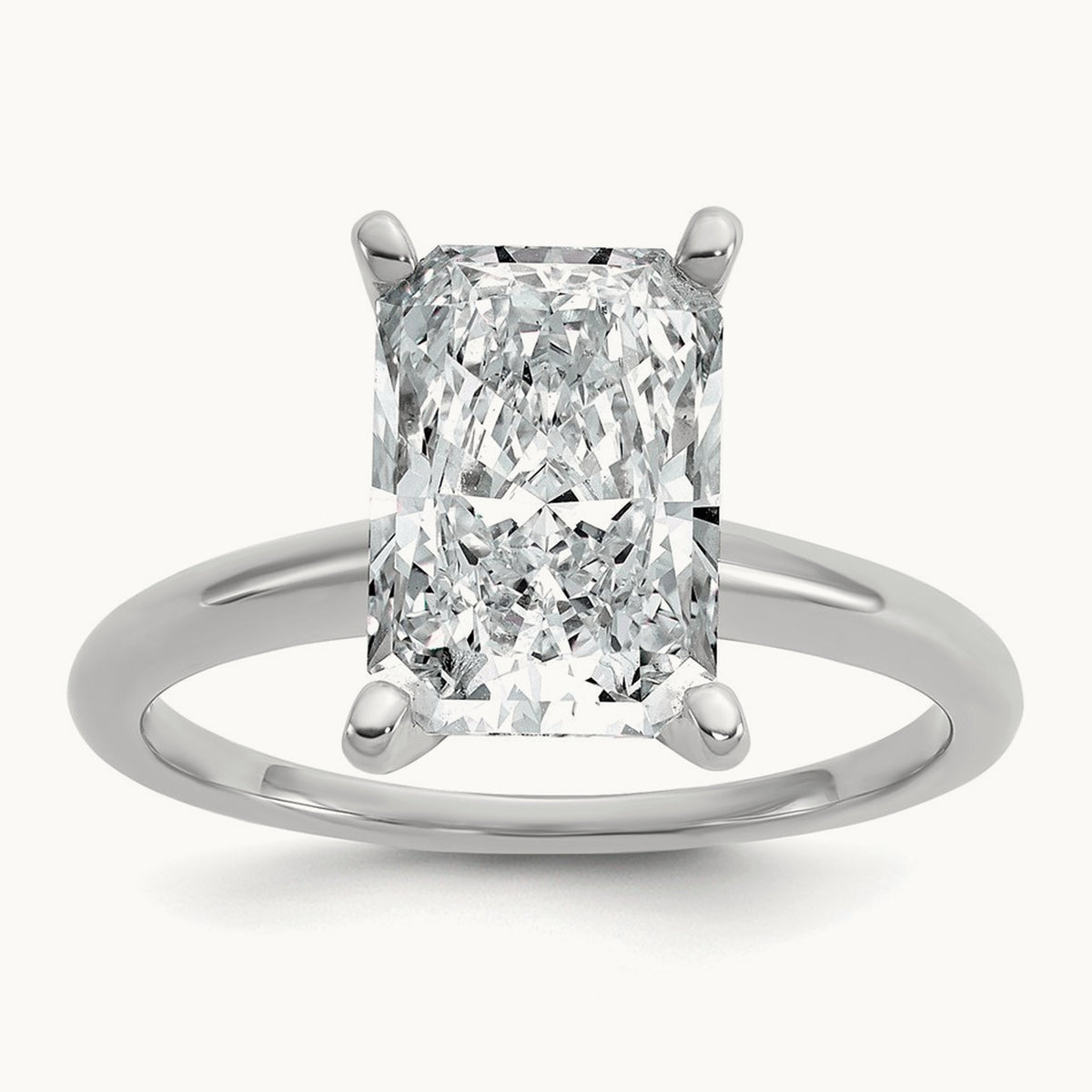Radiant Solitaire Engagement Ring, 0.50-5.00 ct tw Lab-Grown Diamond — 3 ct, 14K White Gold