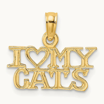 I HEART MY CATS Charm, 14K