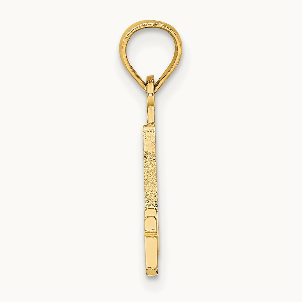 Polished Number 4 Pendant — 14K Yellow Gold
