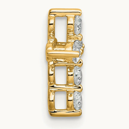 Cross Chain Slide Pendant, 0.25-0.50 ct tw Lab-Grown Diamond — 1/4 ct, 14K Yellow Gold