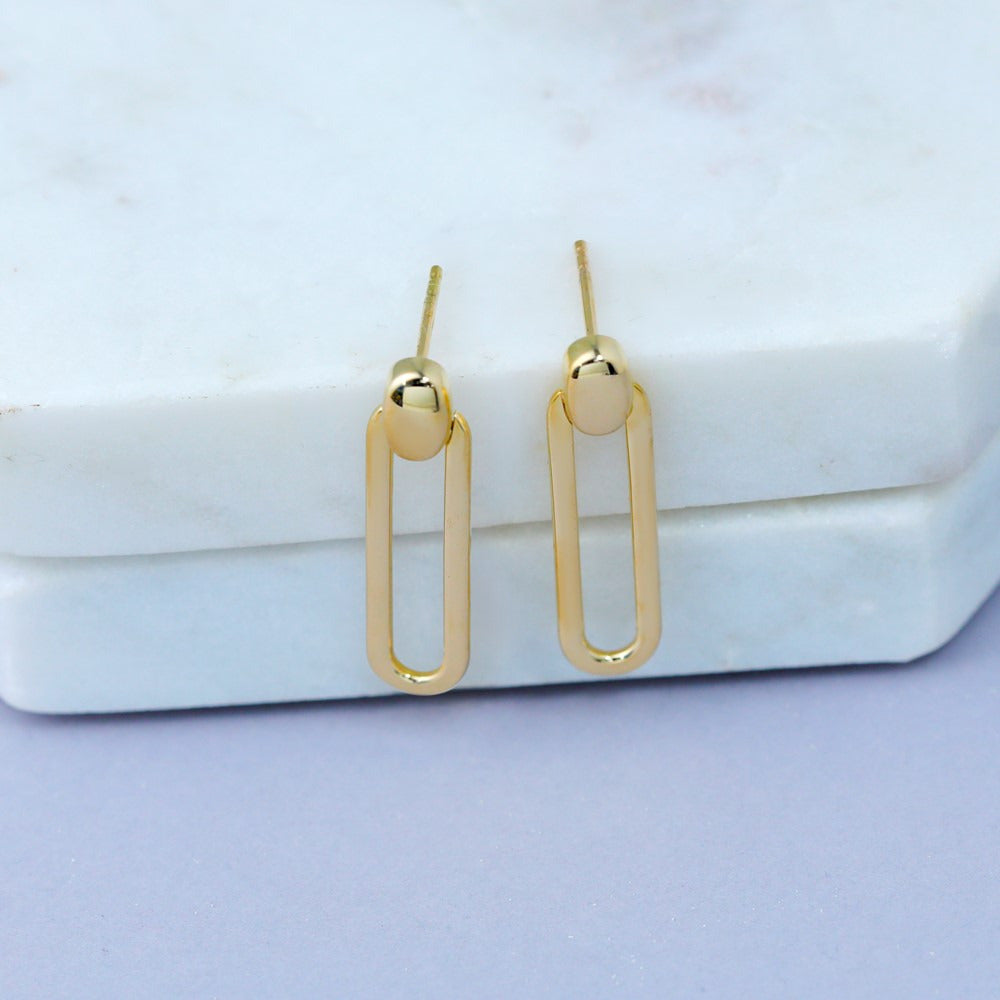 Polished Link Dangle Post Earrings — Leslie's — photo set