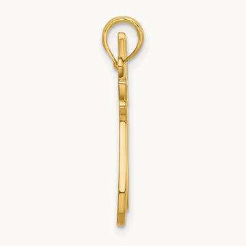Polished Cat Reaching Pendant, 14K