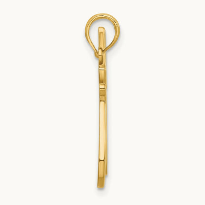 Polished Cat Reaching Pendant, 14K