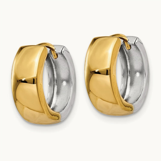 Hinged Hoop Earrings, 14K Two-tone