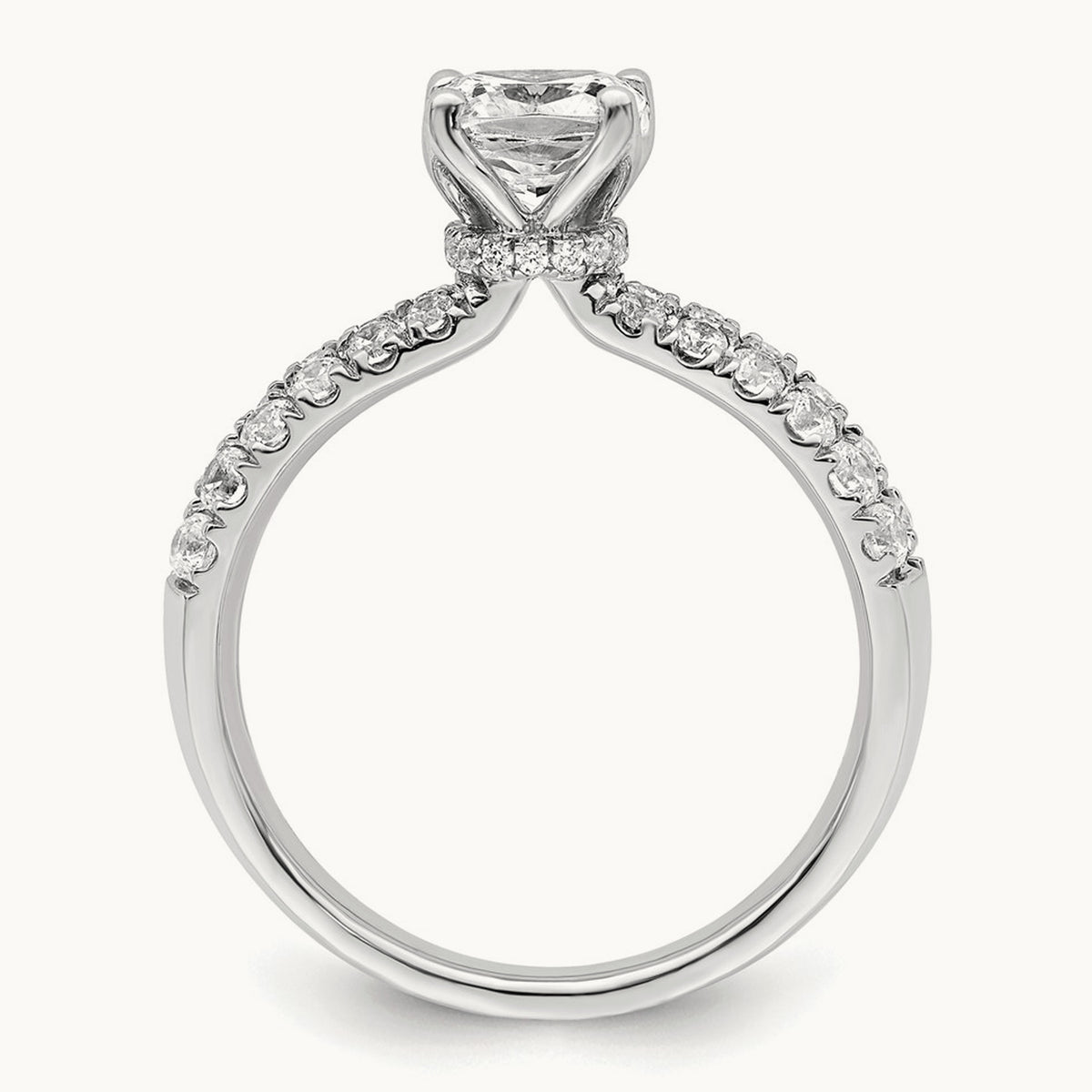 Cushion Semi-Mount Engagement Ring, 0.50 ct tw Lab-Grown Diamond