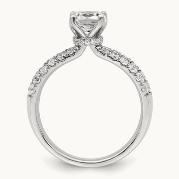 Cushion Semi-Mount Engagement Ring, 0.50 ct tw Lab-Grown Diamond