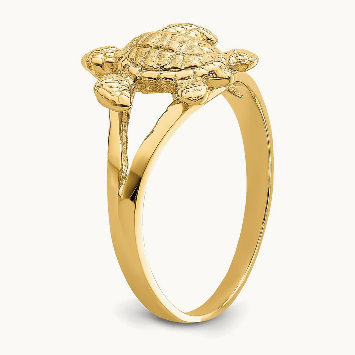 Textured Sea Turtle Ring, 14K