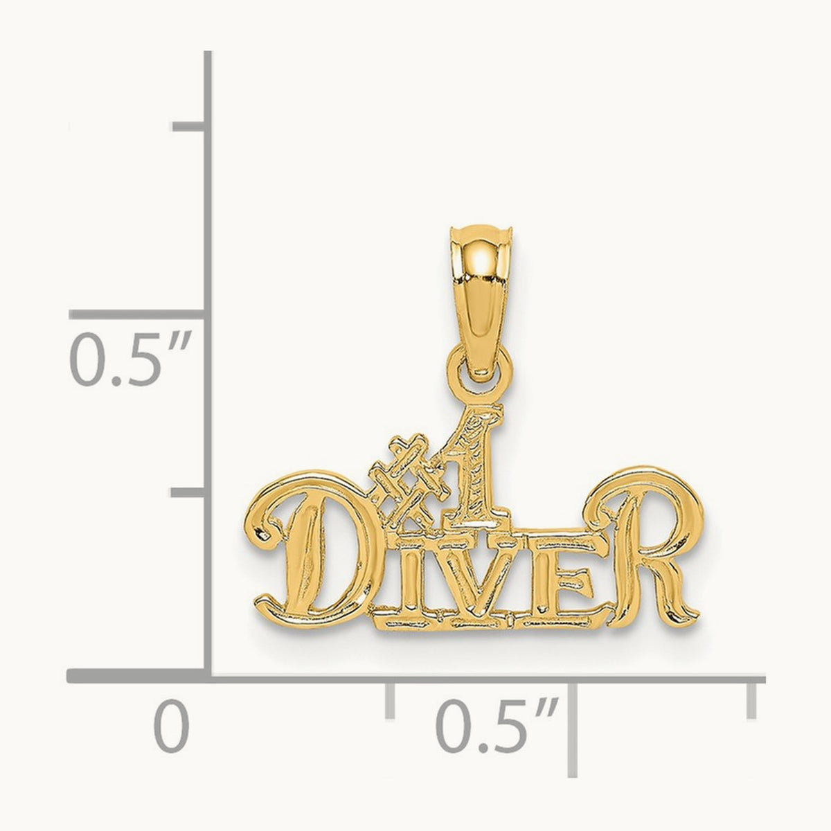 #1 DIVER Charm, 14K