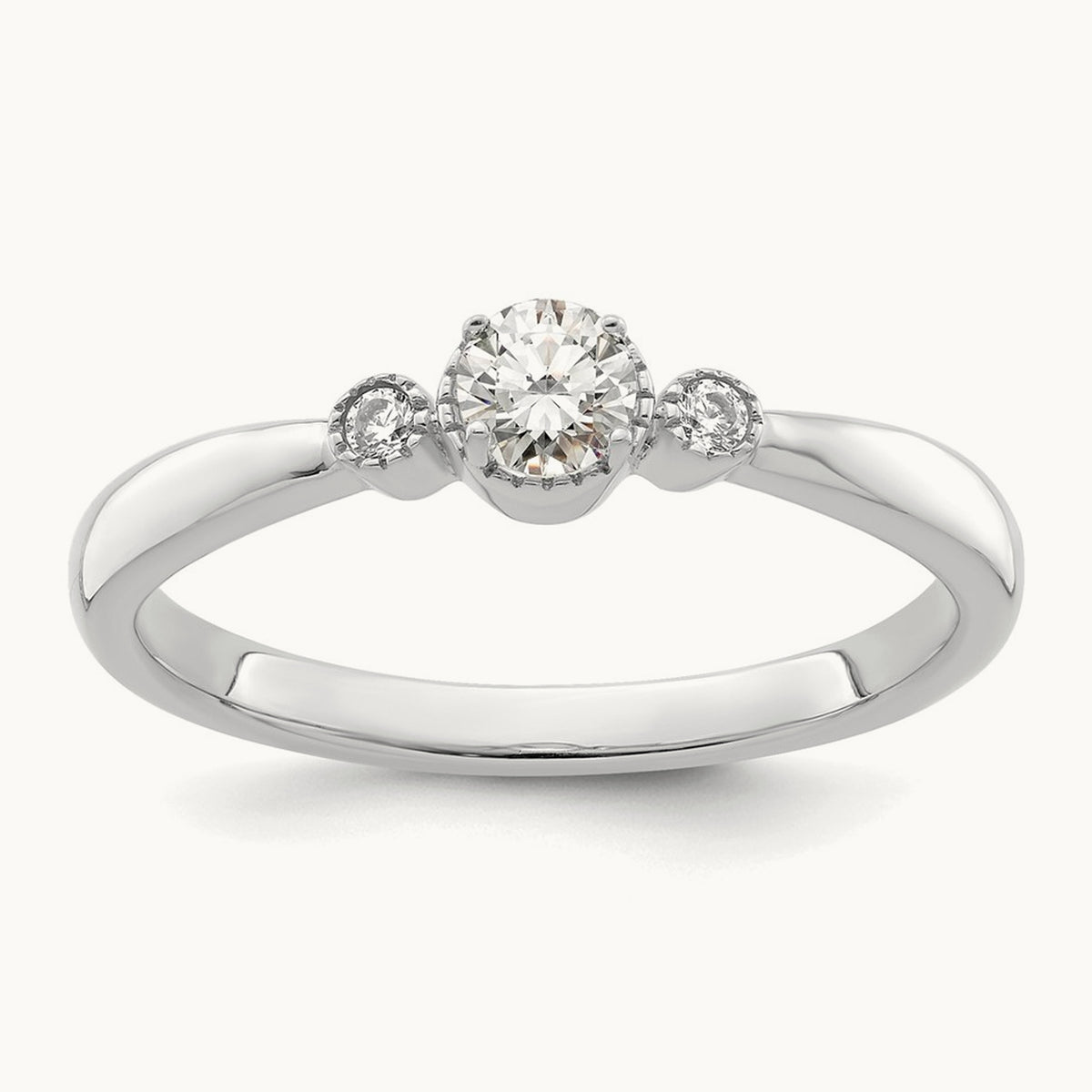 Petite Engagement Ring — 14K White Gold, 7
