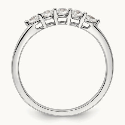 5-Stone Diamond Band, 14K White Gold