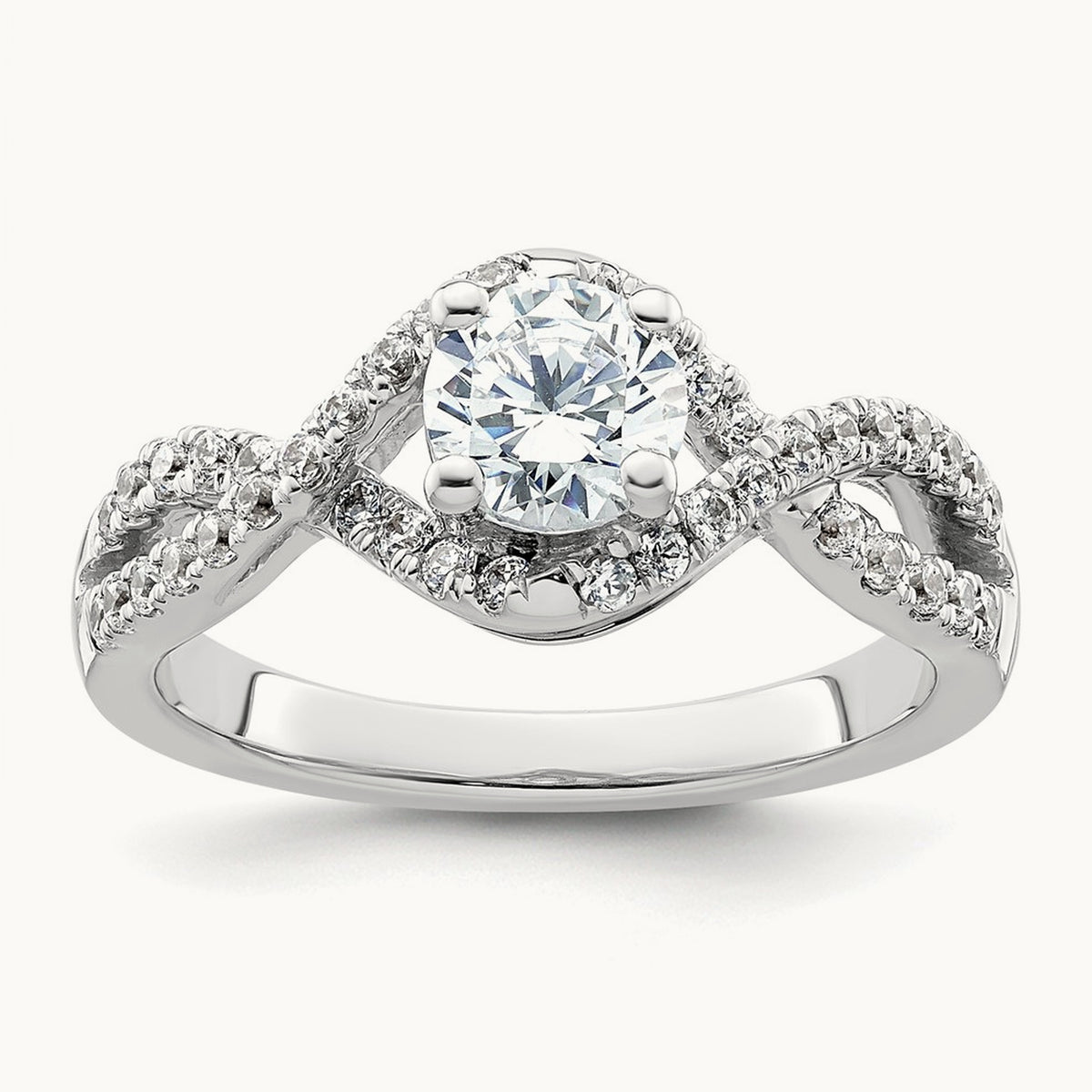Round Semi-Mount Criss-Cross Engagement Ring, 0.50 ct tw