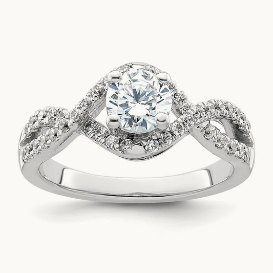 Round Semi-Mount Criss-Cross Engagement Ring, 0.50 ct tw