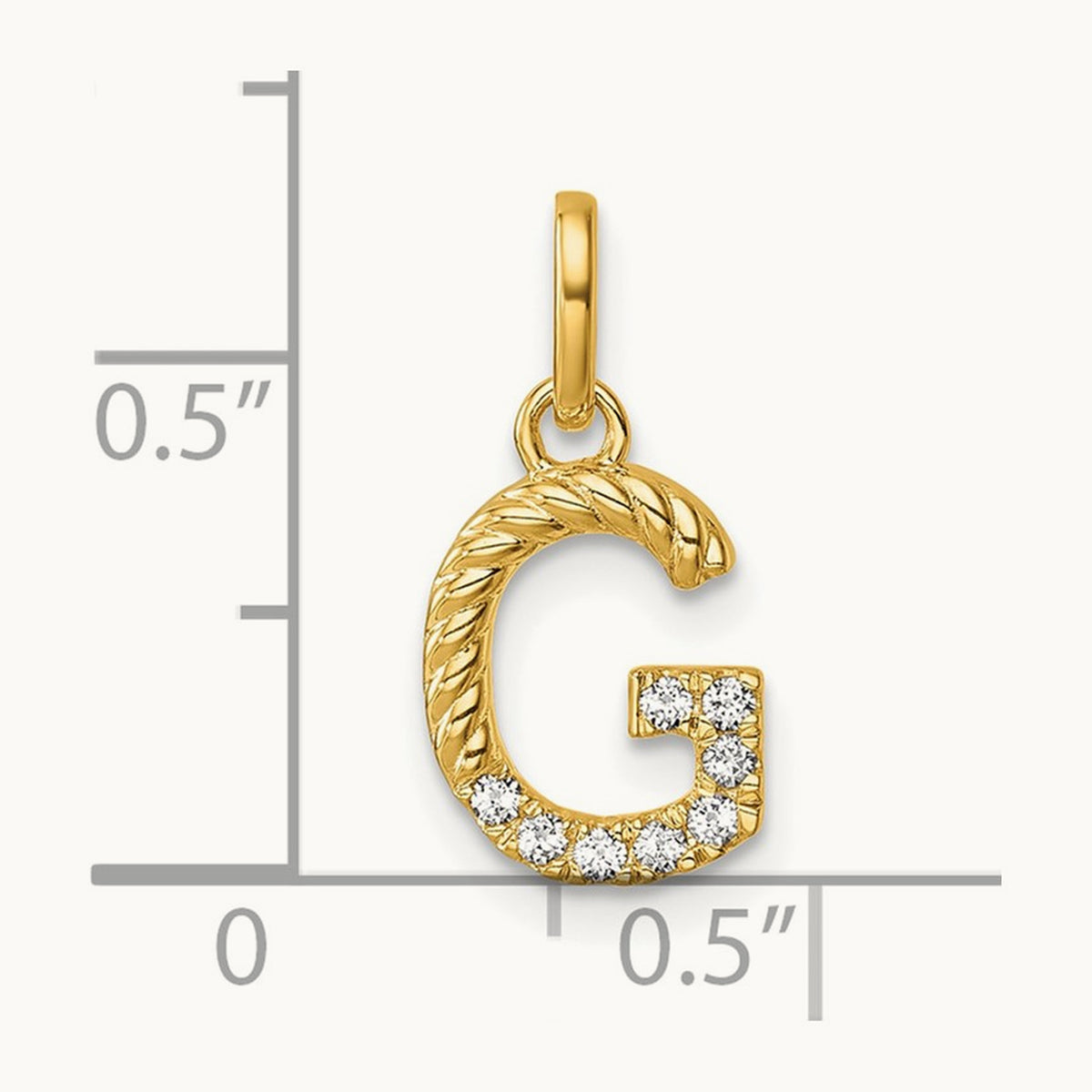 Twisted Diamond Charm — 14K Yellow Gold, G