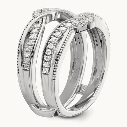 Miligrain Diamond Guard, 14K White Gold