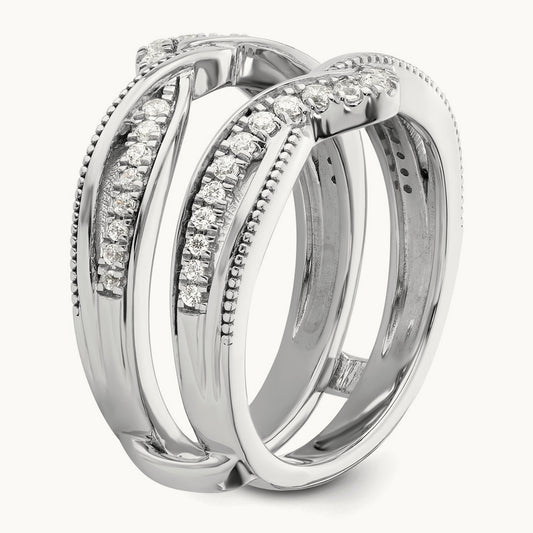 Miligrain Diamond Guard, 14K White Gold