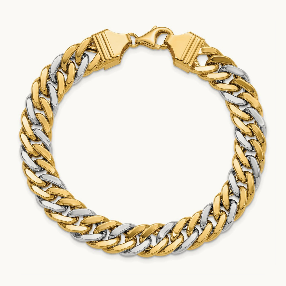 8 inch Curb Link Bracelet, 14K Two-tone
