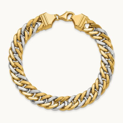 8 inch Curb Link Bracelet, 14K Two-tone