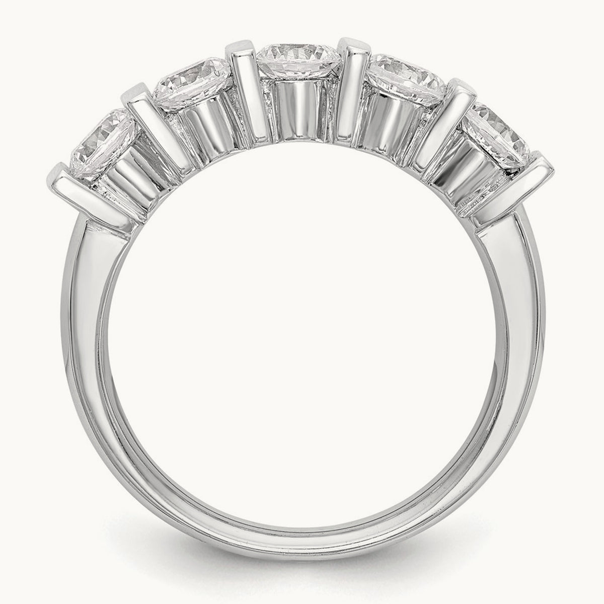 5-Stone Diamond Band, 14K White Gold