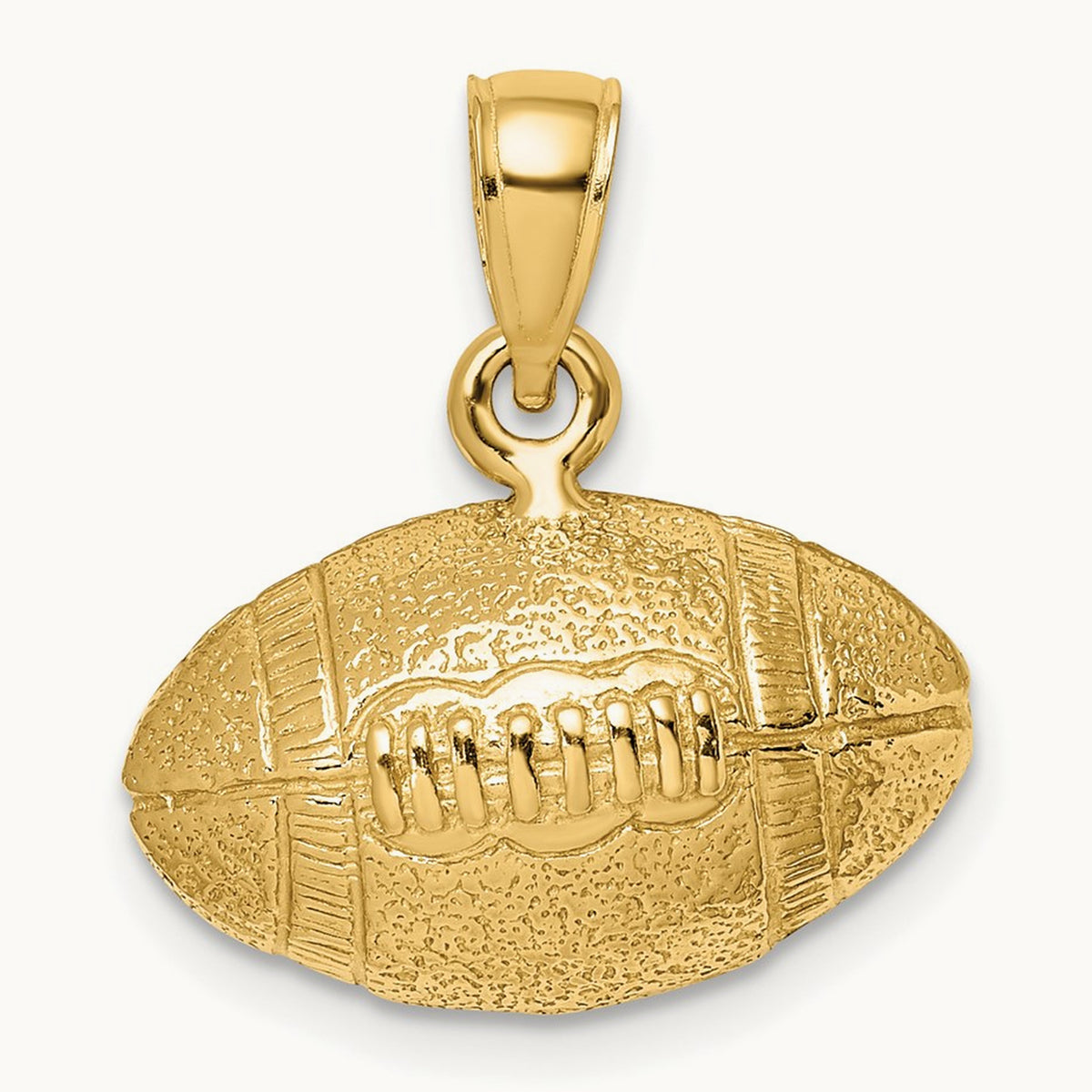 Polished 3-D Football Charm, 14K