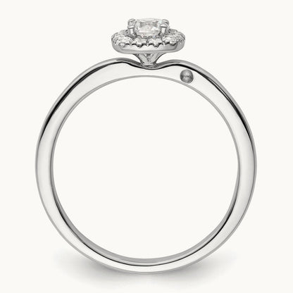 Petite Halo Engagement Ring, 0.50 ct tw Lab-Grown Diamond