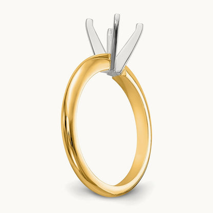 3/4ct. Heavy-Weight 4-Prong Solitaire Mounting, 14K Two-tone