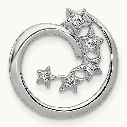Diamond Stars Chain Slide, 14K White Gold