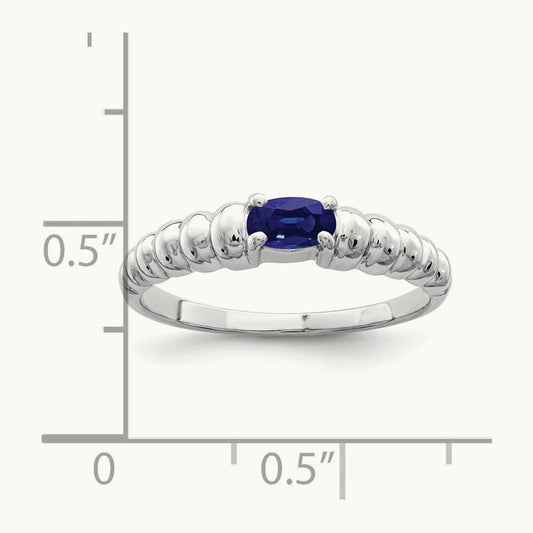 5x3mm Oval Sapphire ring, 14K White Gold