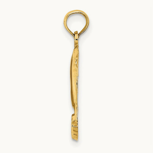 JAMAICA w/Dolphins Charm, 14K