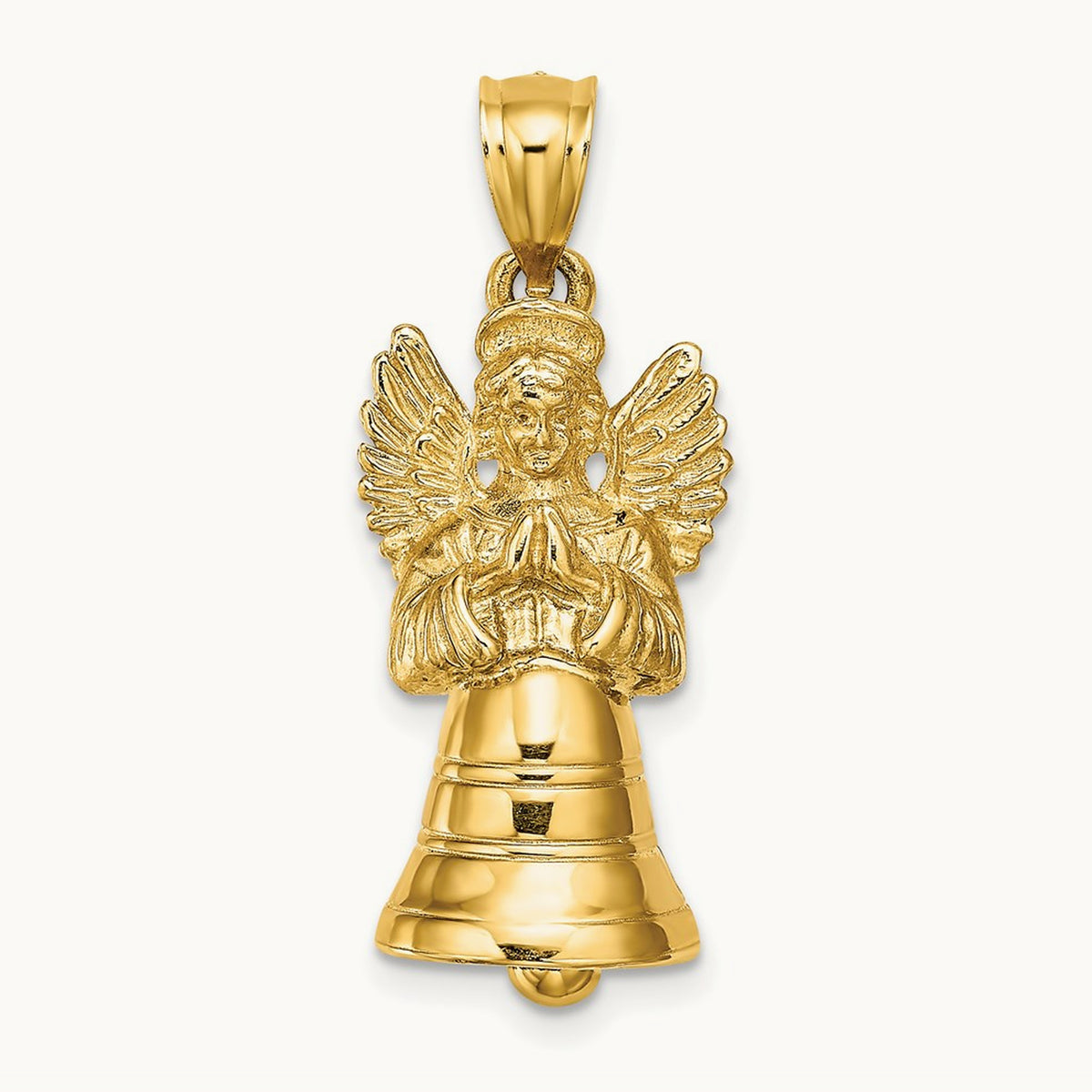 3-D w/ Moveable Angel Charm, 14K