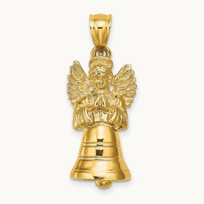 3-D w/ Moveable Angel Charm, 14K