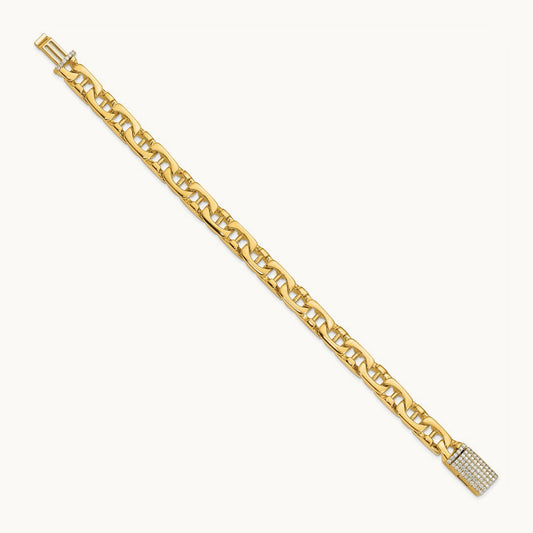 Hand-polished Fancy Link Diamond Clasp Bracelet — photo set