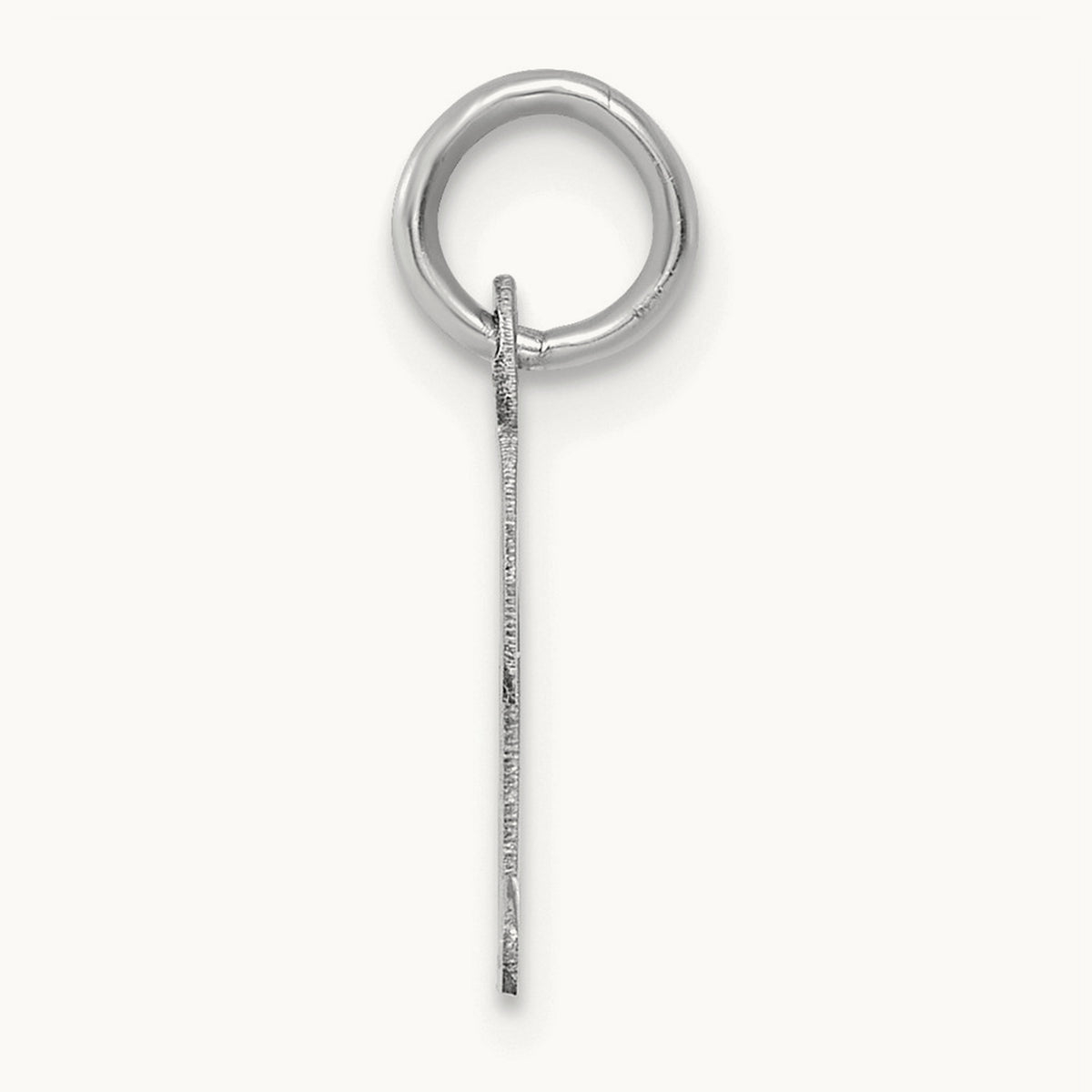 Small Script Letter D Initial Charm, 14K White Gold