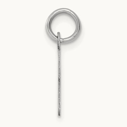 Small Script Letter D Initial Charm, 14K White Gold