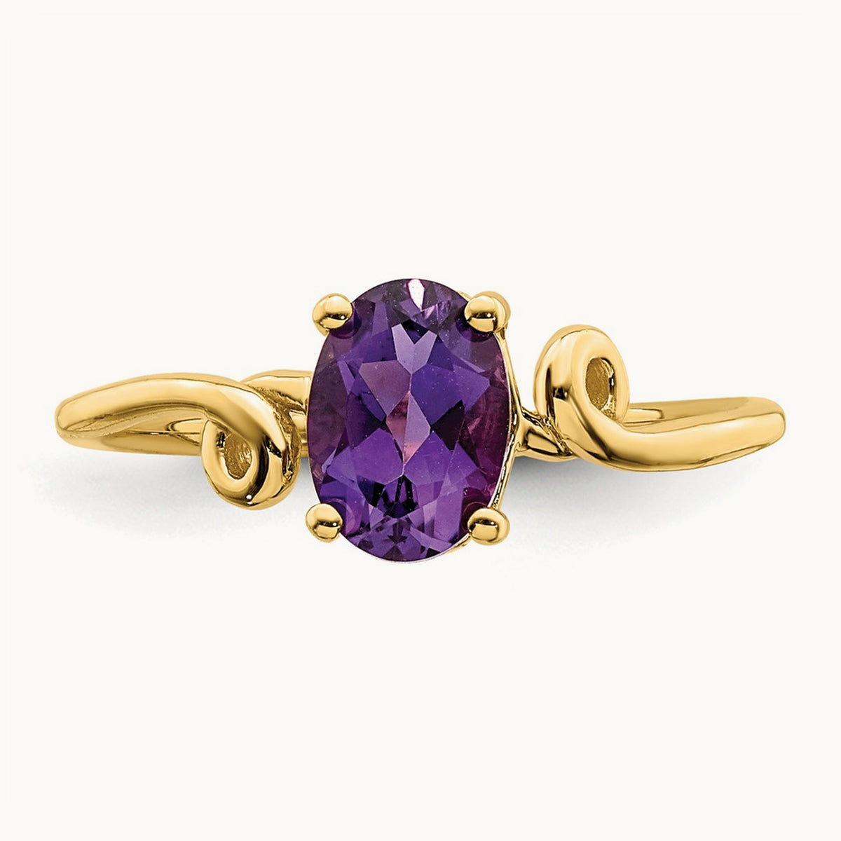 7x5mm Oval Amethyst ring, 14K
