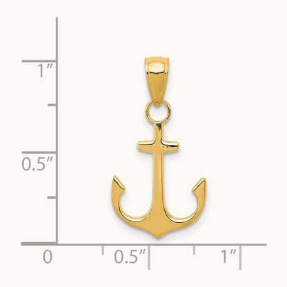 Anchor Pendant — 14K Yellow Gold