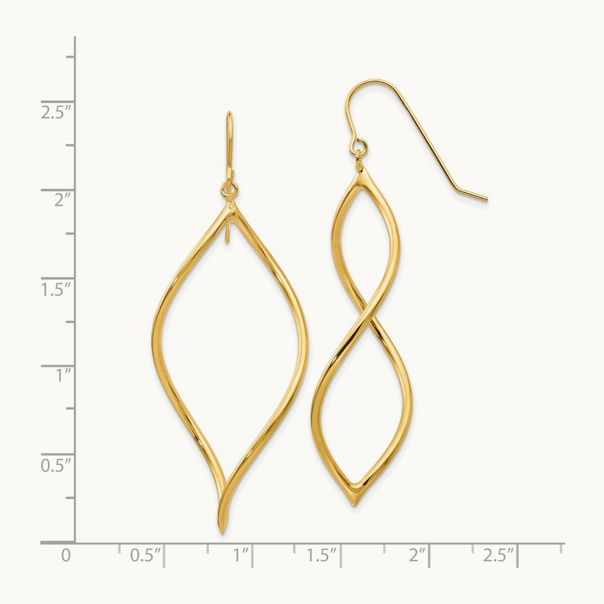 Twisted Drop Earrings, 14K