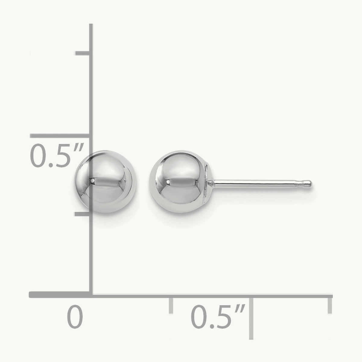 Polished Ball Post Earrings — 10K White Gold, 4mm