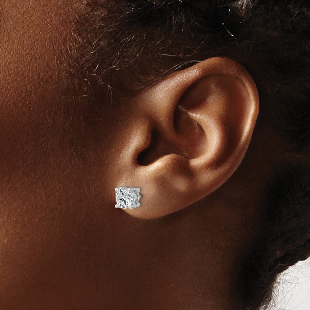 Round Heavyweight Stud Earrings, 0.10-7.00 ct tw Lab-Grown Diamond — 14K White Gold