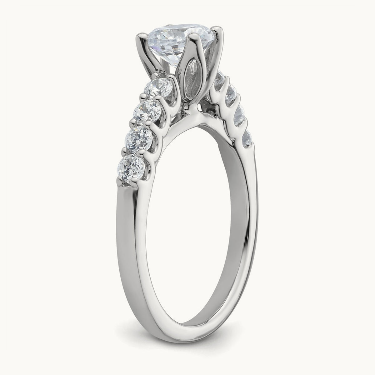 Semi-Mount Peg Set Engagement Ring, 0.50 ct tw Lab-Grown Diamond