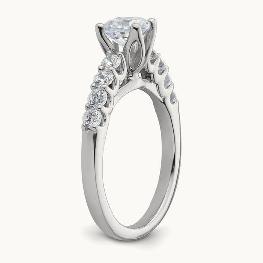 Semi-Mount Peg Set Engagement Ring, 0.50 ct tw Lab-Grown Diamond