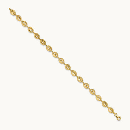 Fancy Link 7.75in Bracelet, 14K